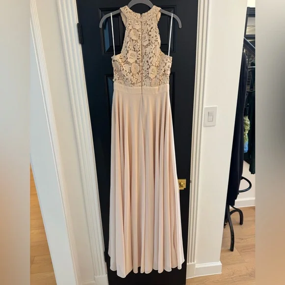 Lulu's Picture Perfect Blush Lace Maxi Dress - Picture 9 of 10